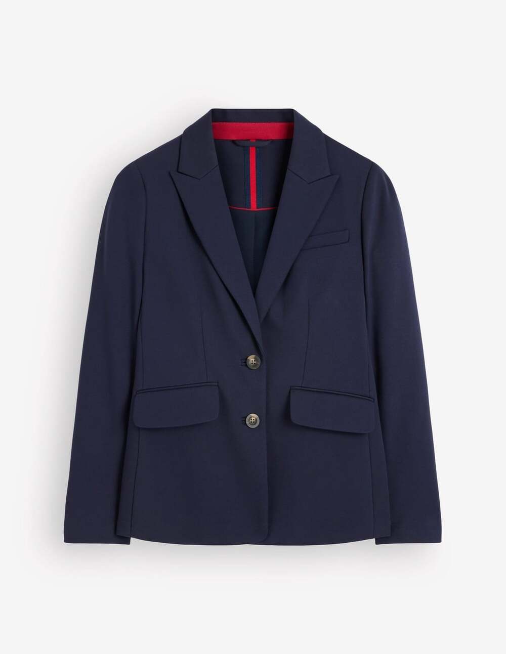 Boden Women 16 Stamford Ponte Blazer Jacket Navy Blue Two Button Relaxed Fit